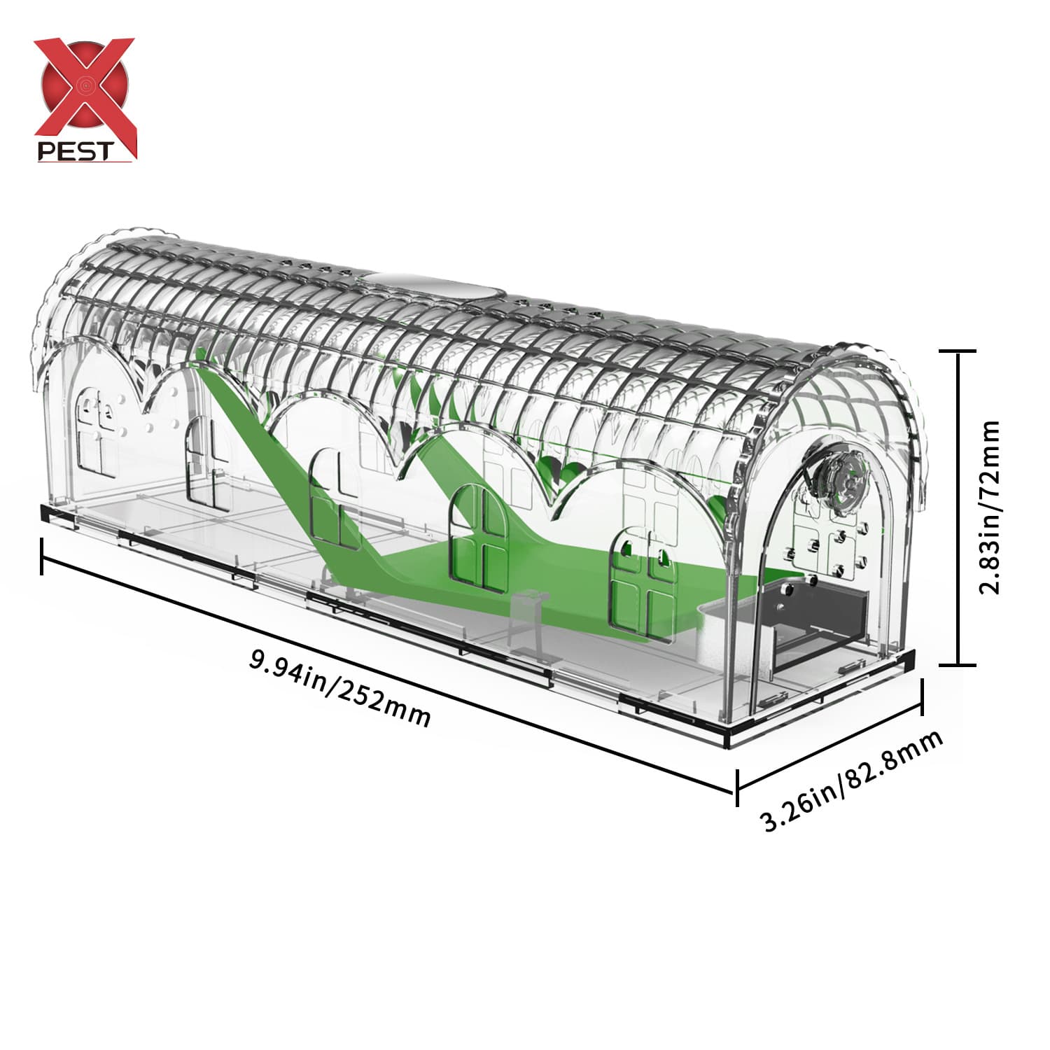 In-stock home upgraded large transparent bait mouse trap box; plastic rodent bait box; mouse catcher