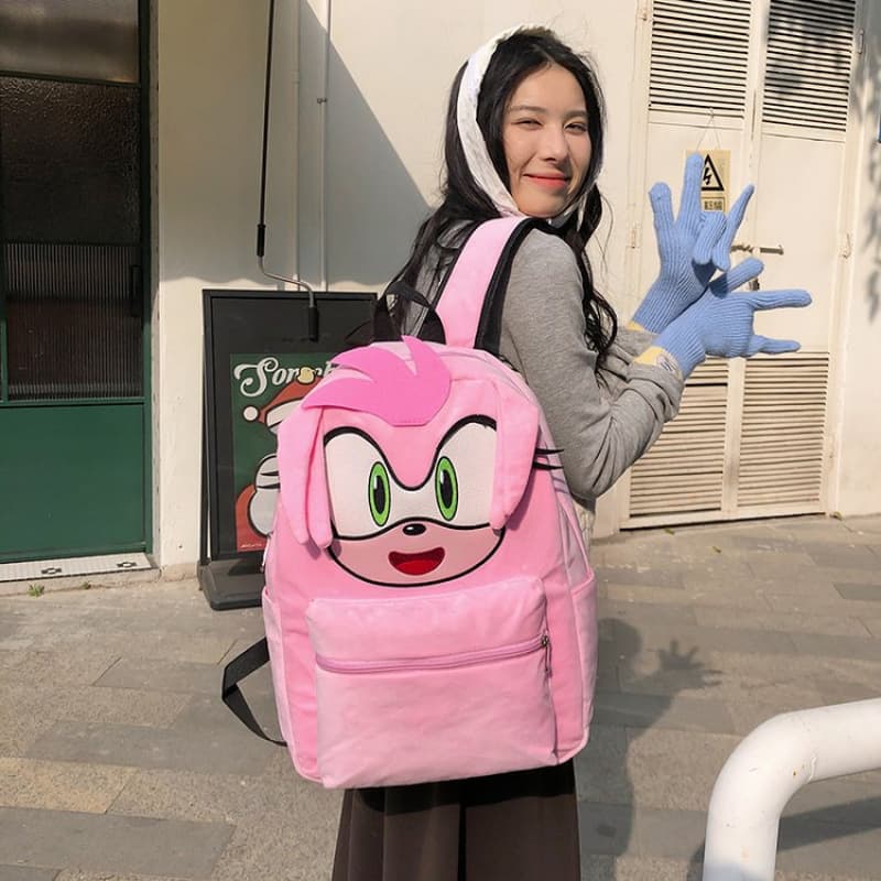 Cross-border New Backpack for Middle and High School Students, Large Capacity Versatile School Bag, Casual Cute Plush Cartoon Backpack