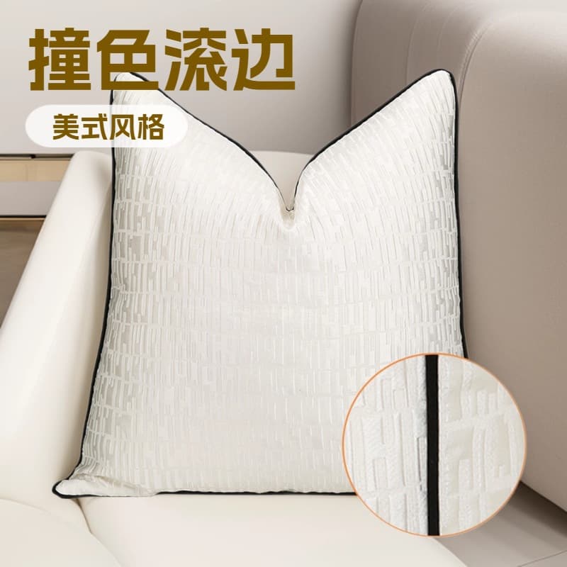 White and gold cushion covers cream modern minimalist villa premium sofa throw pillows