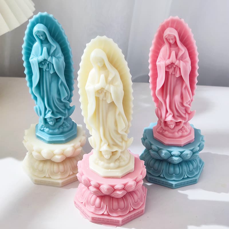 New Goddess Statue Candle Mold Handmade Scented Candle Ornament Large and Small Praying Woman Statue Mold