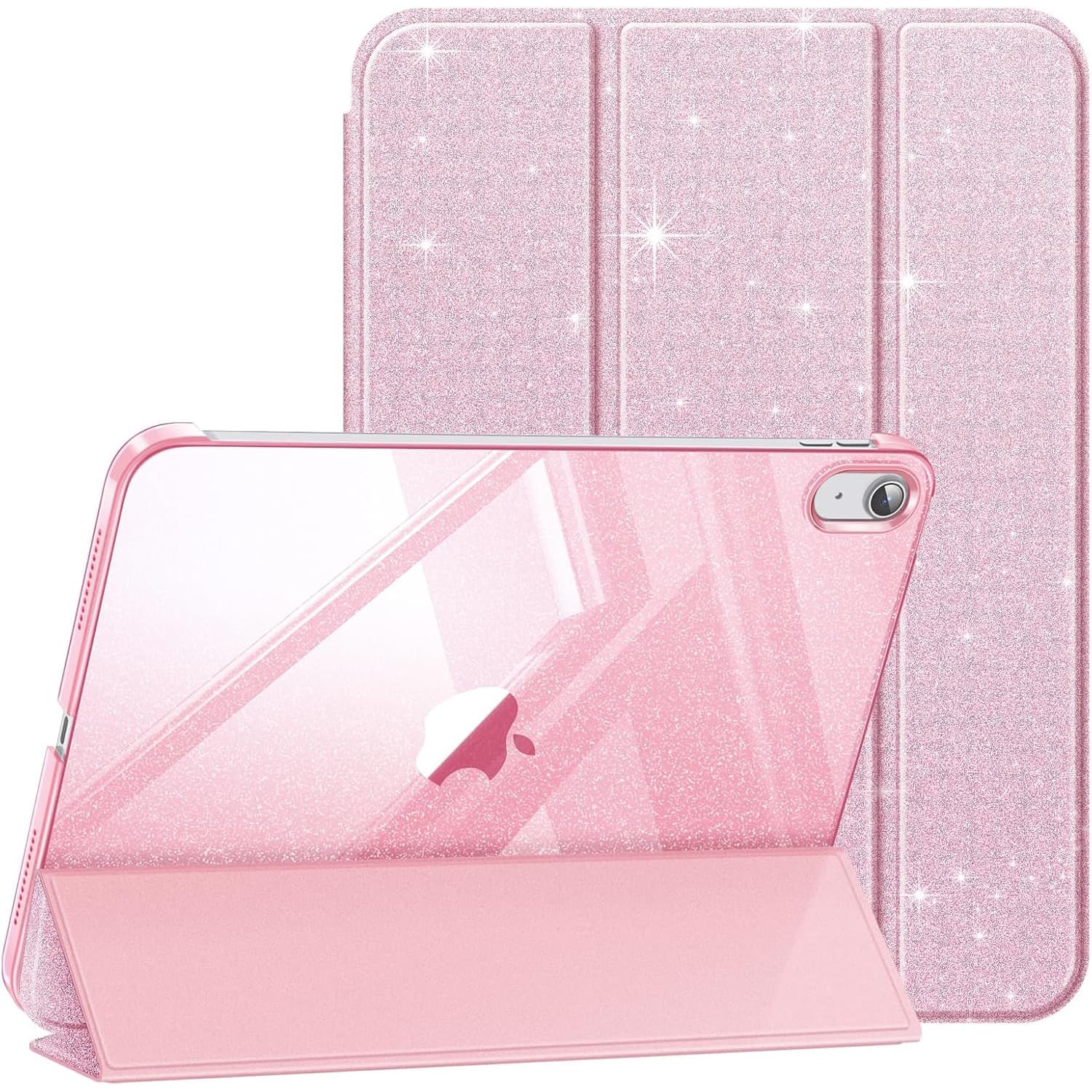 New iPad 11 A16 Protective Case, iPad 10th Gen Tri-Fold PC Glitter Case, iPad 10th Tablet Cover