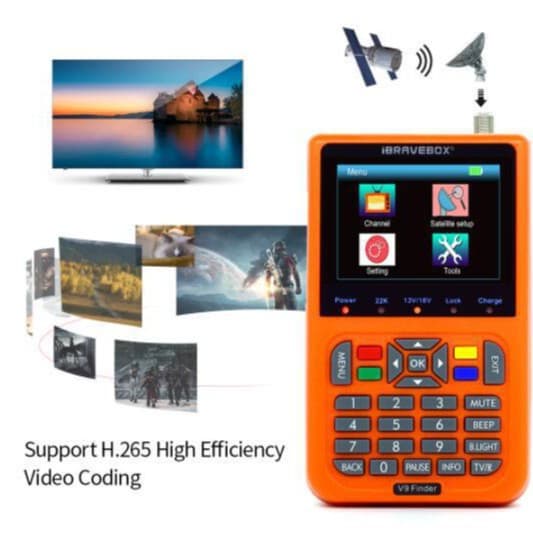 iBRAVEBOX V9 Finder Digital Satellite Detector LCD DVB-S2 MPEG4 H.265