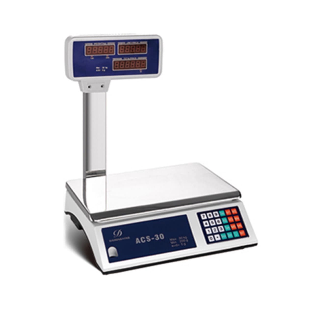 Electronic LCD Touch Screen Large Font Floor Standing Home LED Scale with Pole Arm 30kg/40kg for Vegetables and Fruits