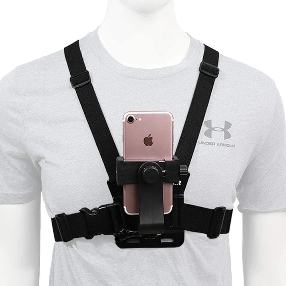 Camera Shoulder Strap GoPro 12/11 Chest Mount Phone Clip Insta360 DJI Action Camera Accessories Live Stream Kit