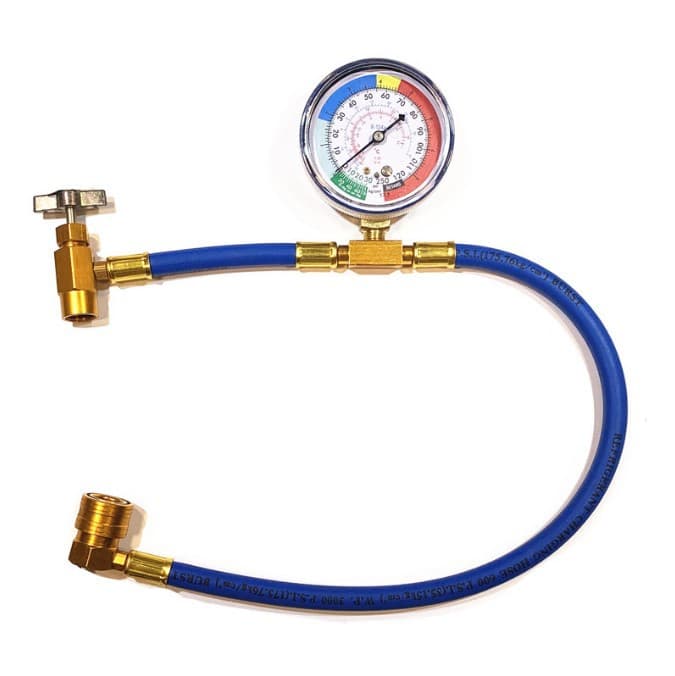 R134a Car Air Conditioning Refrigerant Charging Hose Freon Replenishment Tool Single Gauge M14 Japanese