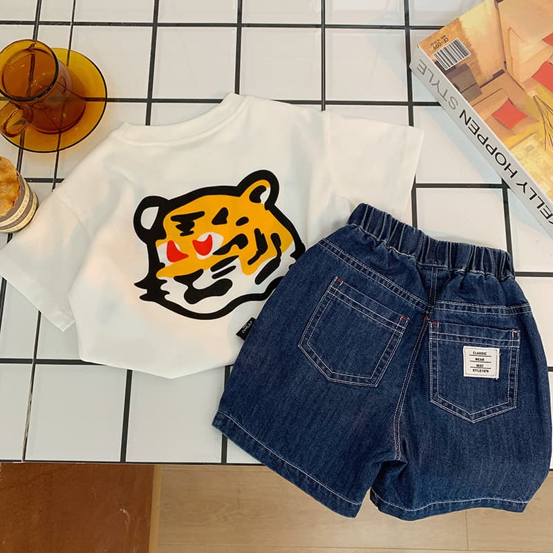 Tongchenchenma Boys' Shorts 2024 Summer New Casual Denim Jeans for Kids