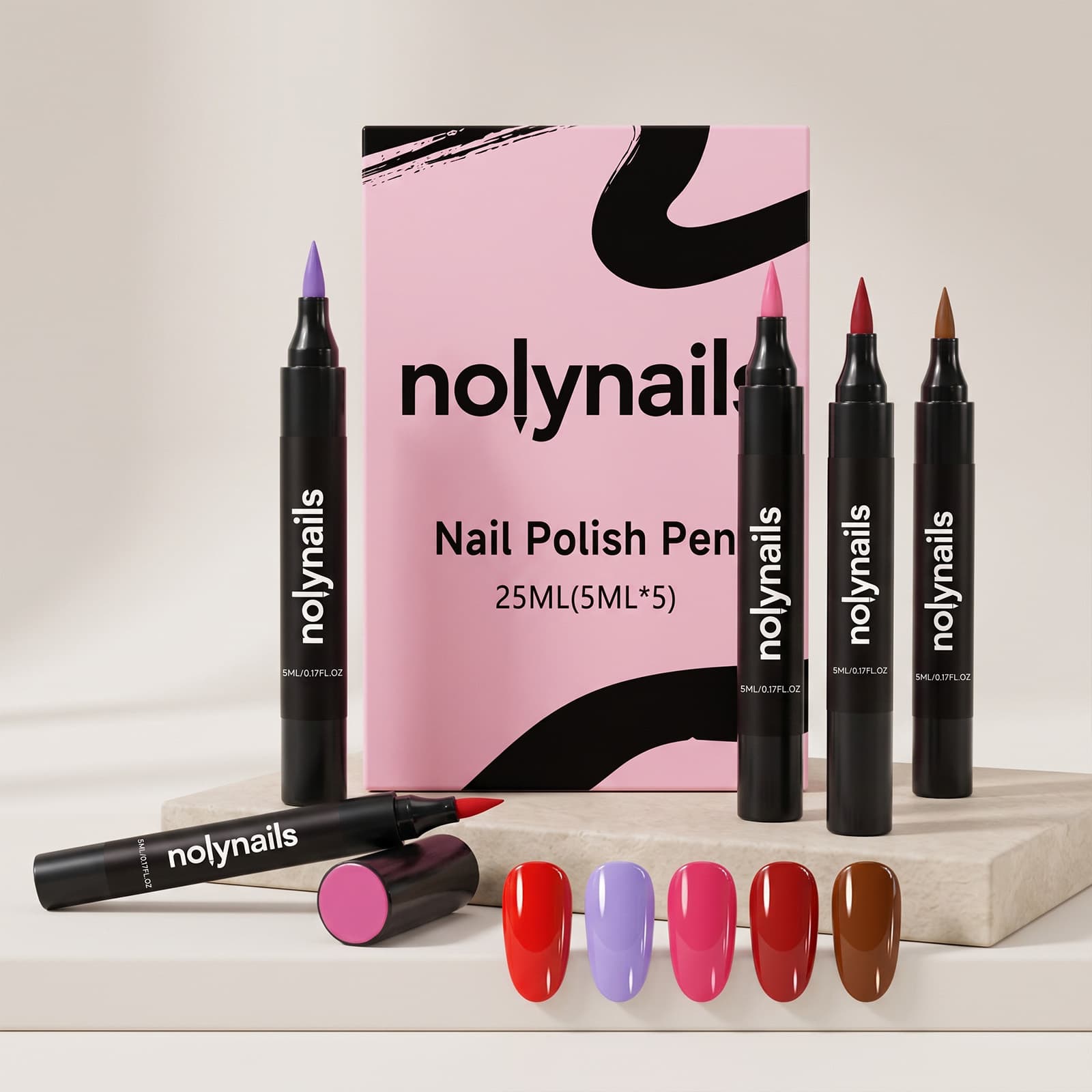 Nail Gel Pen (Colorful) Multi-Color Nail Art Pen Beginner Friendly Easy to Apply Long-Lasting Nail Gel Pen