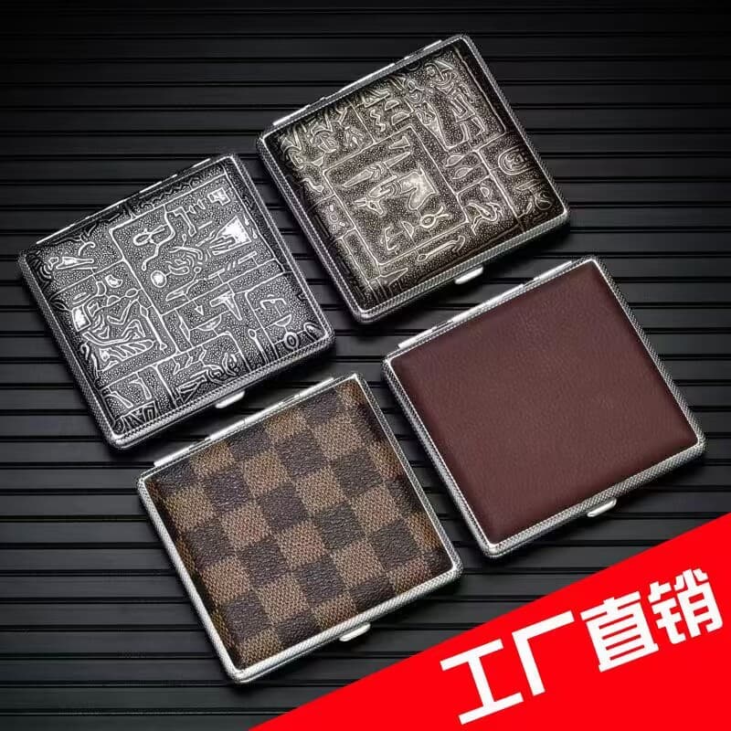 New 20-capacity elastic band cigarette case, ultra-thin flip-top, stylish and creative men's moisture-proof pressure-resistant portable slim gift.