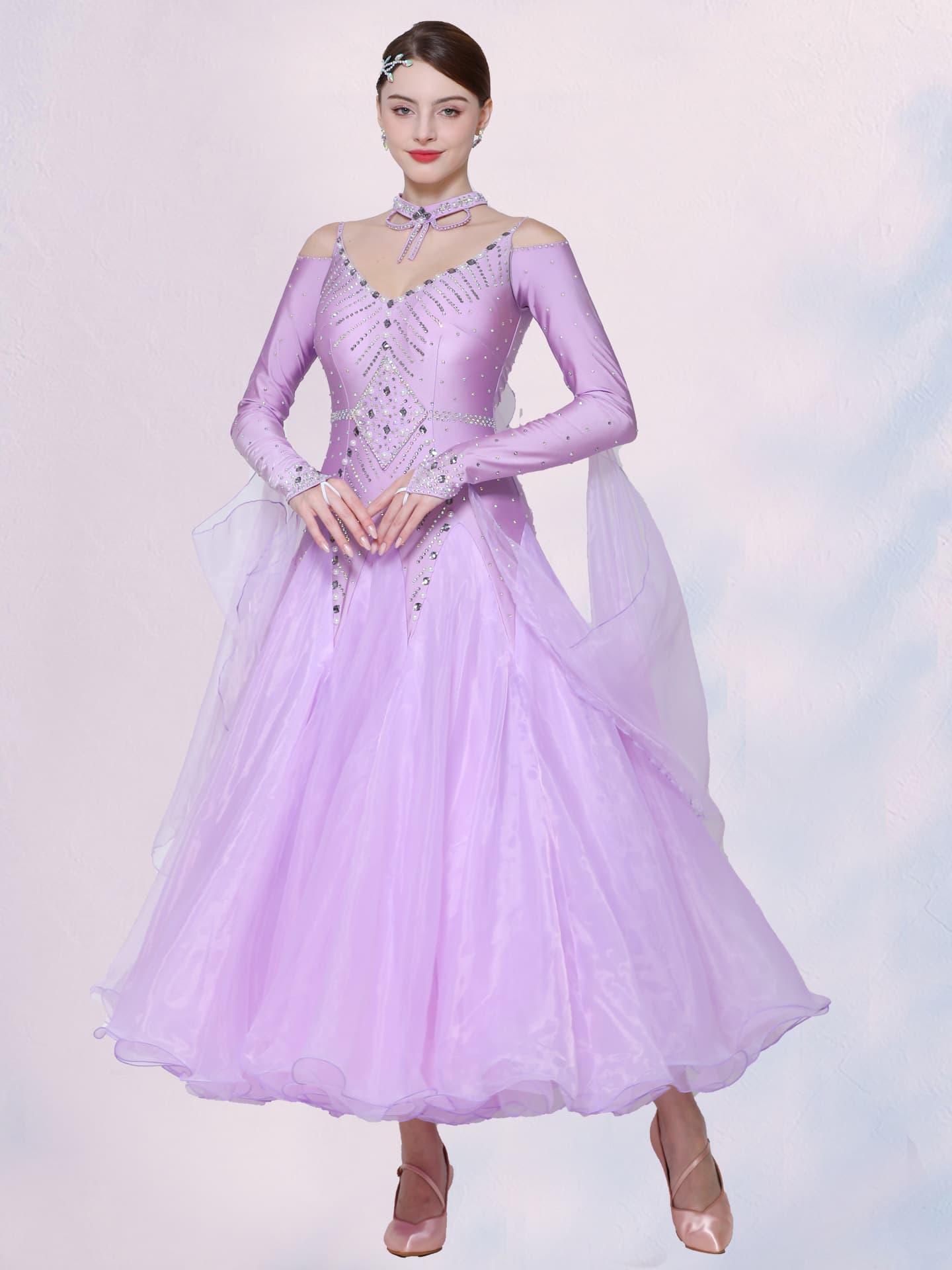 Graceful dancer modern dance dress new ballroom dance dress waltz foxtrot competition suit ballroom dance performance suit