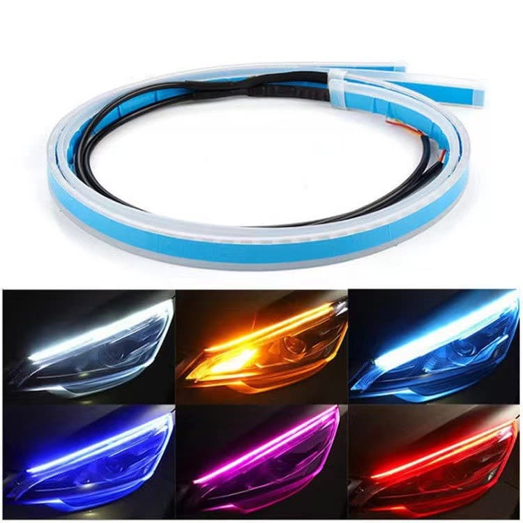 Car LED daily with steering water lamp two-color streamer steering lamp 45cm light guide bar start scanning 60cm