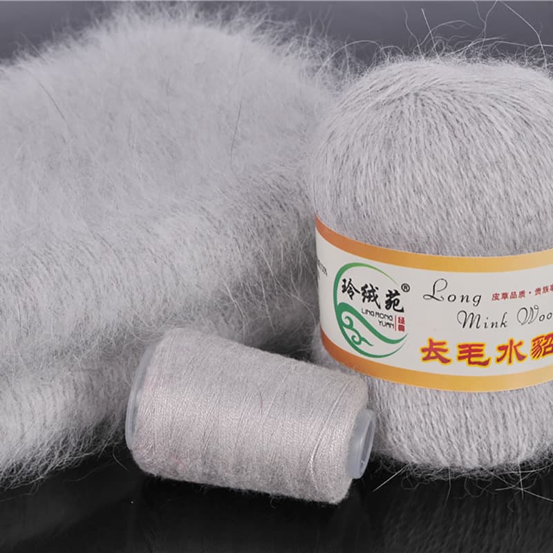 Factory Direct Mink Wool Yarn Hand-Knitted Medium-Thick Machine-Woven 16/2 Worsted Yarn Wholesale Supply Long-Hair Mink Fur Yarn