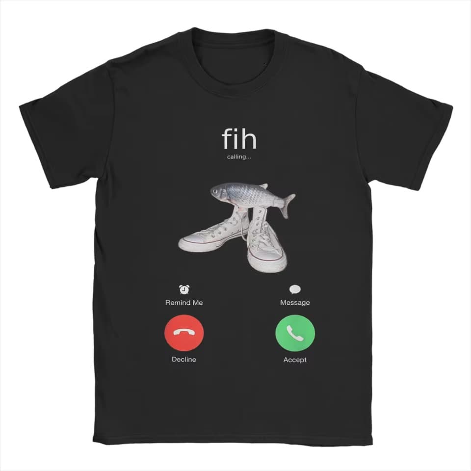 Fish Memes, Fish Sounds, Shirt with Misspelled Fish Sounds, Women's Crew Neck Pure Short-Sleeve T-Shirt, Harajuku Aesthetic Clothing