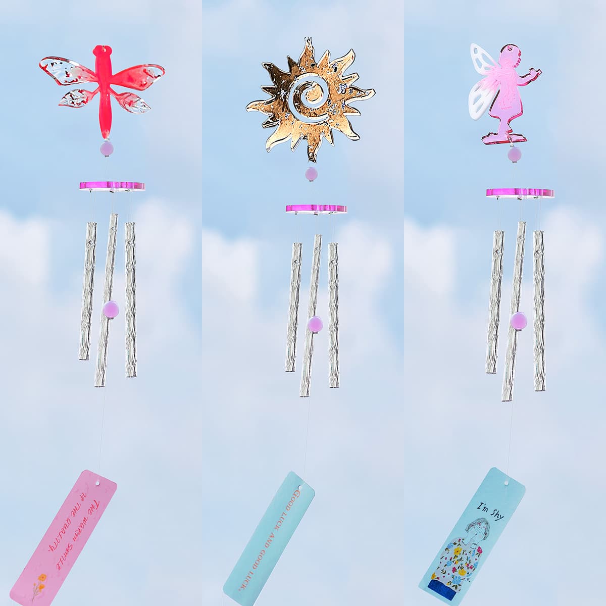 Glue DIY Mold Ins Message Wind Chime Silicone Abrasive Sun Moon Butterfly Round Plate Note Message Blessing