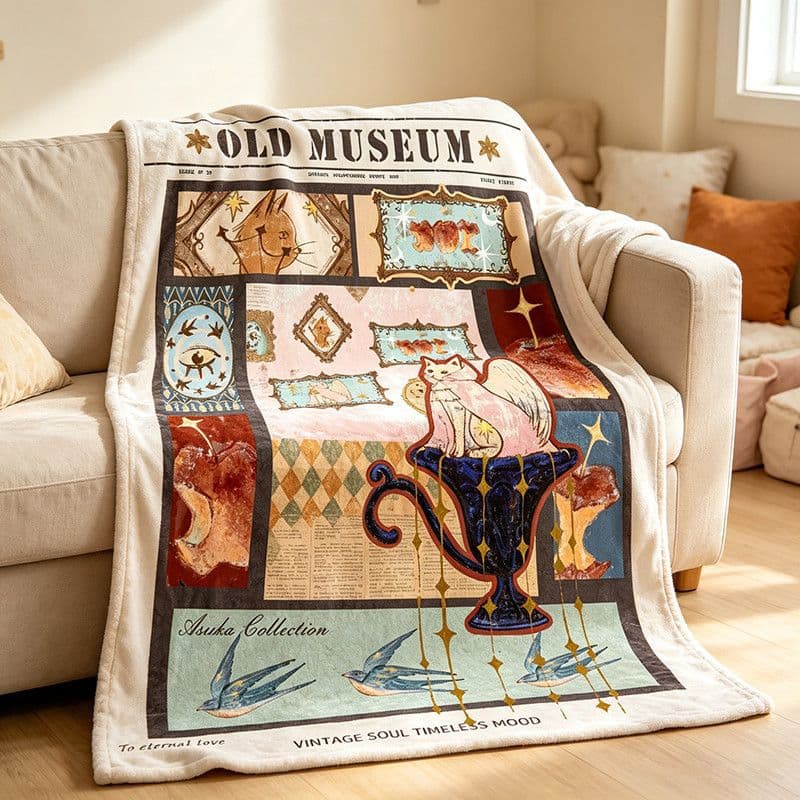 Retro magic girl printed blanket air conditioning blanket nap blanket thin office dormitory sofa leg blanket gift