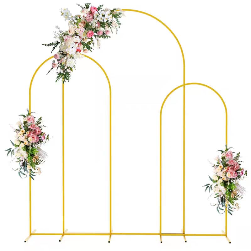Amazon Hot Selling Gold Iron Moon Gate Arch Stand Wedding Aisle Balloon Support Festival Background Frame