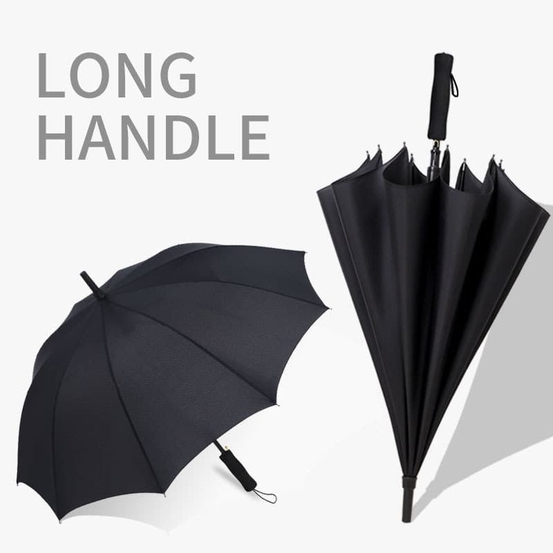 Factory Direct Long Handle Pongee Umbrella Custom Logo Advertising Umbrella Gift Printing Service Brand Pattern Customization