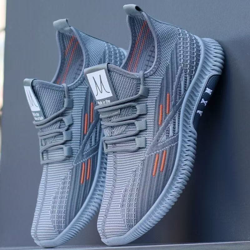 Cross-Border Men's Shoes, Autumn Casual Sports Shoes, Men's Running Shoes, Students' Fly-Knit Breathable Versatile Mesh Shoes for Men