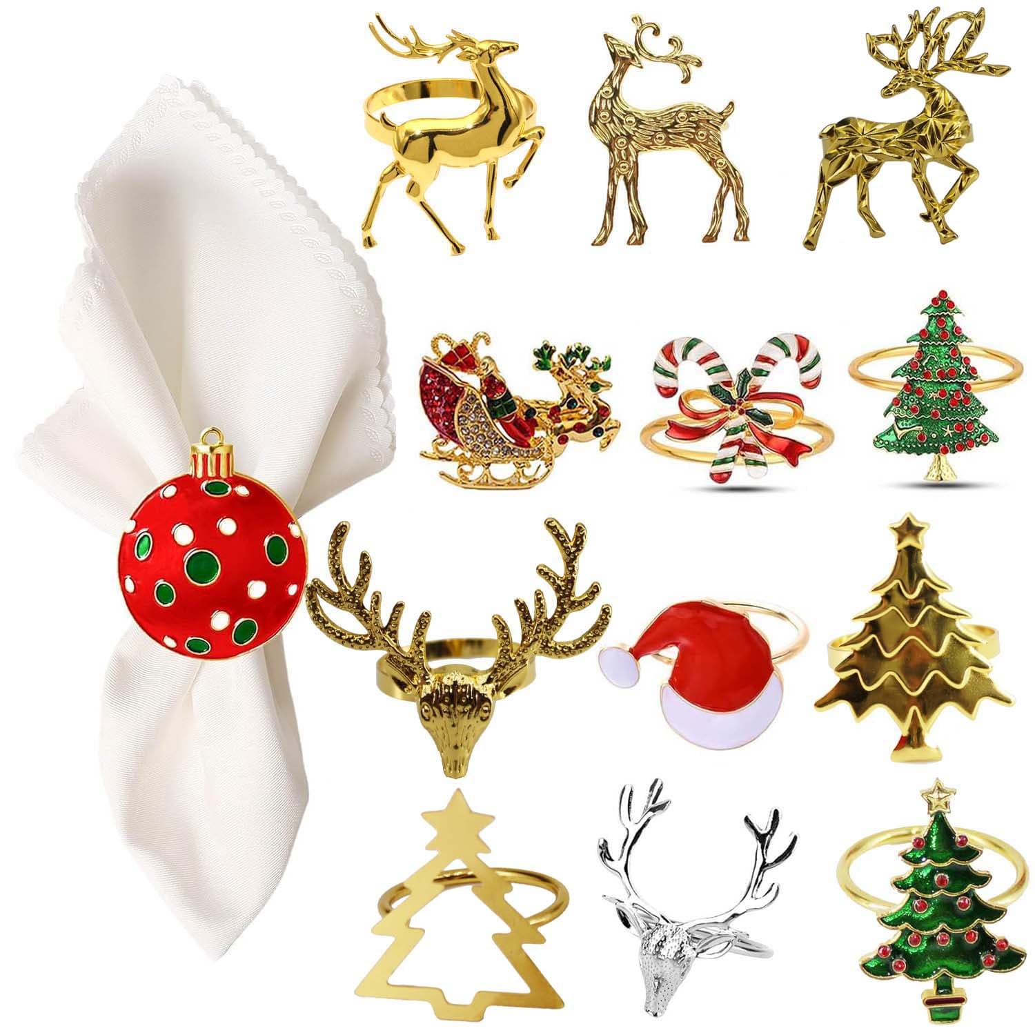 New Cross-Border Christmas Napkin Rings for Hotel Banquet Wedding Table Decoration Festive Napkin Rings