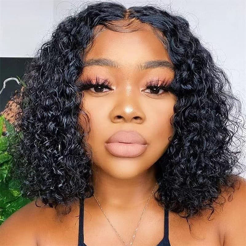 Independent Station 2024 Hot-Selling African Small Curly Afro Wig Black Short Fluffy Chemical Fiber Headgear Ready for Delivery