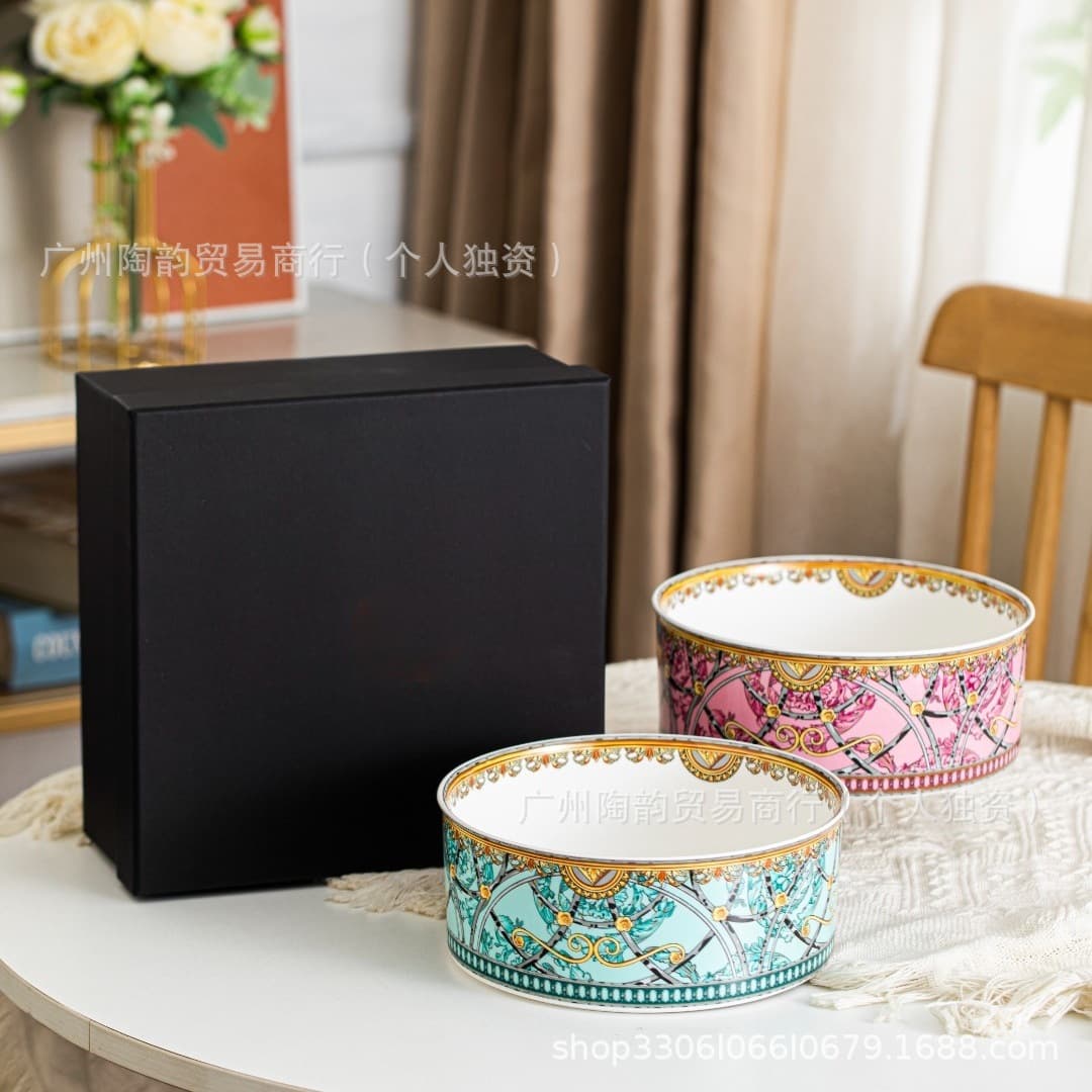 Cross-border European bone china Scala snapshot 8-inch soup bowl soup plate tableware fruit bowl banquet restaurant home gift box