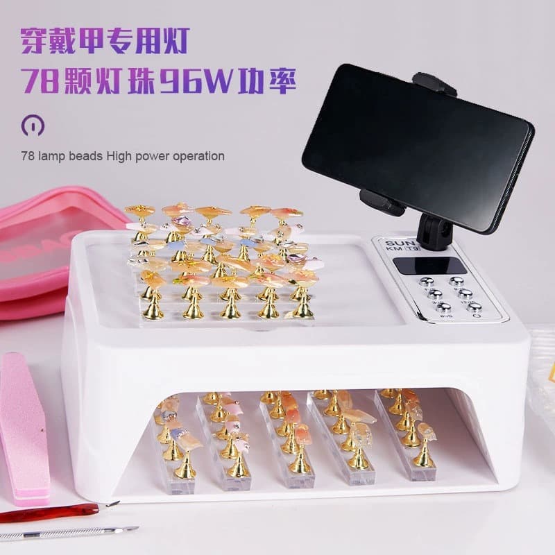 Cross-Border Nail Lamp UV/LED Dual Light Source Nail Drying Lamp Quick-Drying Portable Nail Phototherapy Lamp for Wearable Nails