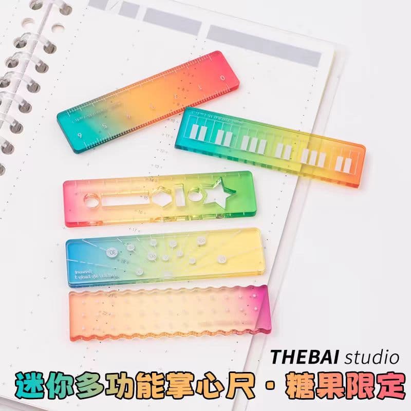 Strict Selection Candy Limited Palm Ruler, Satisfying Mini Ruler, Journal Pocket Portable Multi-functional Scale Ruler