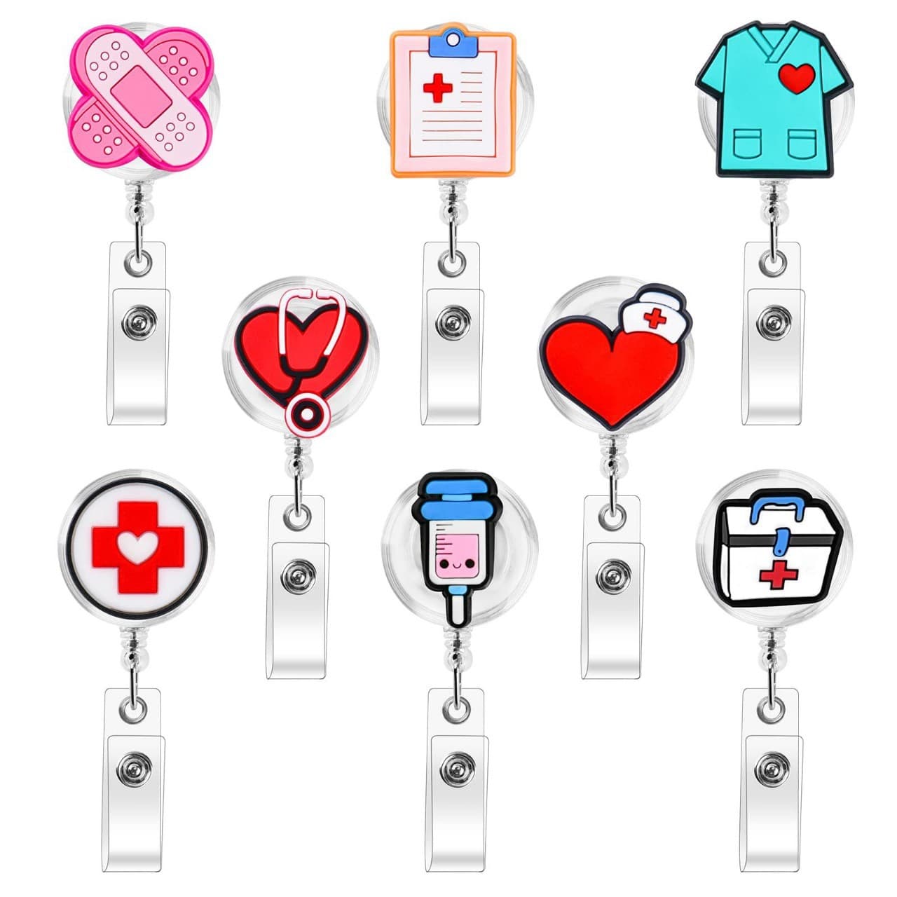 Creative Organ-Themed Nurse Retractable Badge Holder DIY Easy-Pull Badge Clip ID Badge Holder