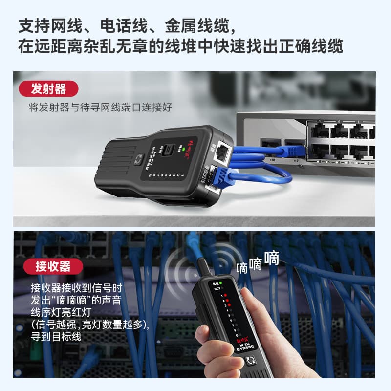 Smart Mouse NF-812 Network Cable Tracer Multifunctional Wire Tester POE Anti-Interference Line Finder Detector