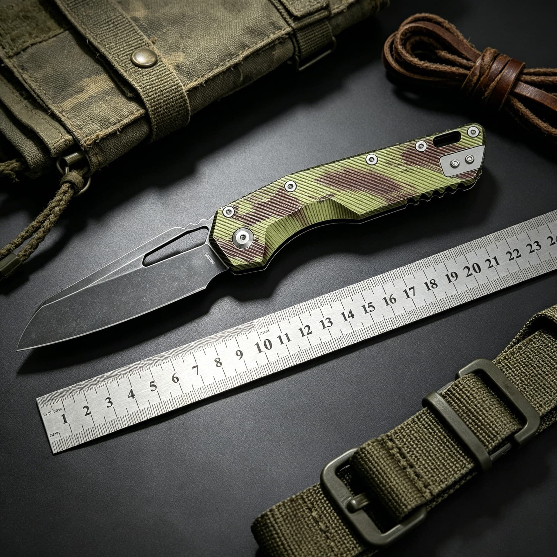 New Microtech MSI Folding Knife Resident Evil Green Edition Aluminum Handle Outdoor Knife Portable Pocket Folding Knife