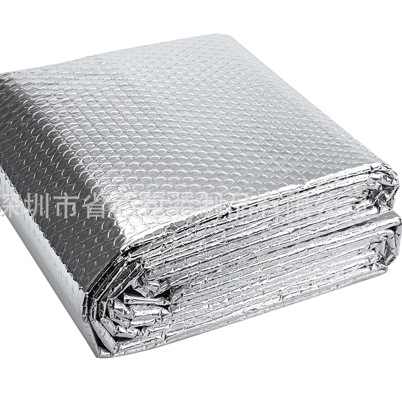 Double-sided aluminized single-layer bubble film 0.6*5 meters folded PE bag packaging, household thermal insulation reflective material customization