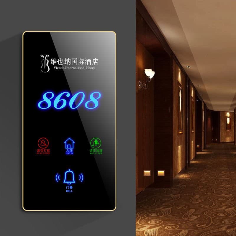 Hotel Electronic Door Plate LED Touch Screen Display for Homestays, Schools, Offices, Room Number Reserved