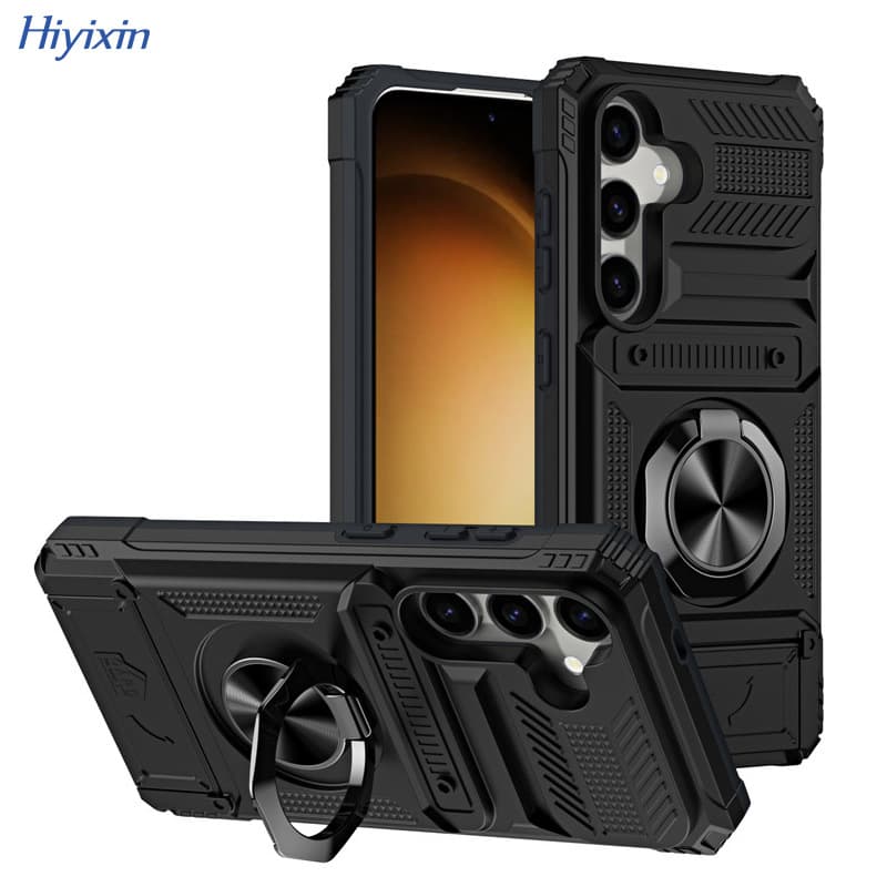 Cross-border Compatible with Samsung S26 Ultra Card Slot Magnetic Phone Case Galaxy A56 Fusion Armor Drop-resistant Protective Cover