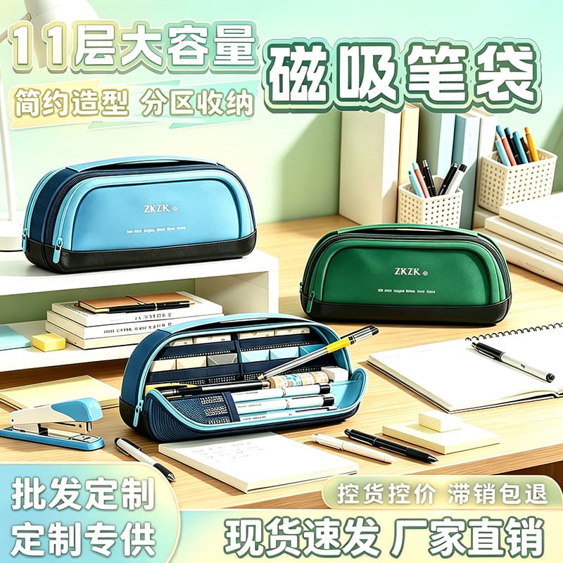 11-Layer Magnetic Pencil Case Stationery Bag Pencil Box Student Reward 2026 New Large Capacity Pencil Case Birthday Souvenir