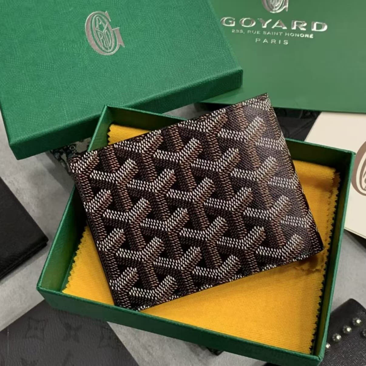 Goyard Printed Short Wallet Universal Folding Card Holder Fashion Card Case Unisex
