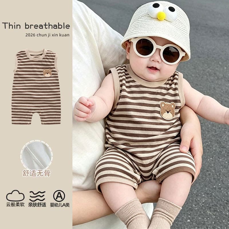 Baby Romper Sleeveless Vest Thin Summer Style for Boys Sleepwear Crawling Suit Newborn Clothes