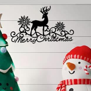 Metal Deer Cross-border Christmas Wall Decoration Holiday Arrangement Wall Hanging Iron Art Craft Hanging Ornament