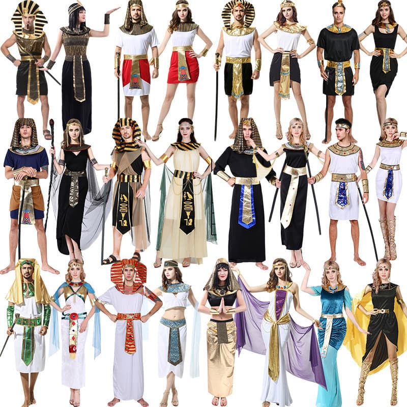Cos Halloween Costume for Women Adult Egyptian Pharaoh Cleopatra Dress Ancient Greek