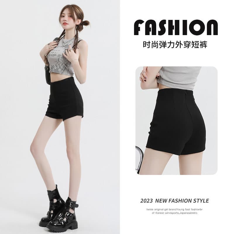 High-Waist Shorts for Women 2026 New Spring/Summer A-Line Base Black Suit Hip-Hugging Slimming Hot Pants for Outer Wear