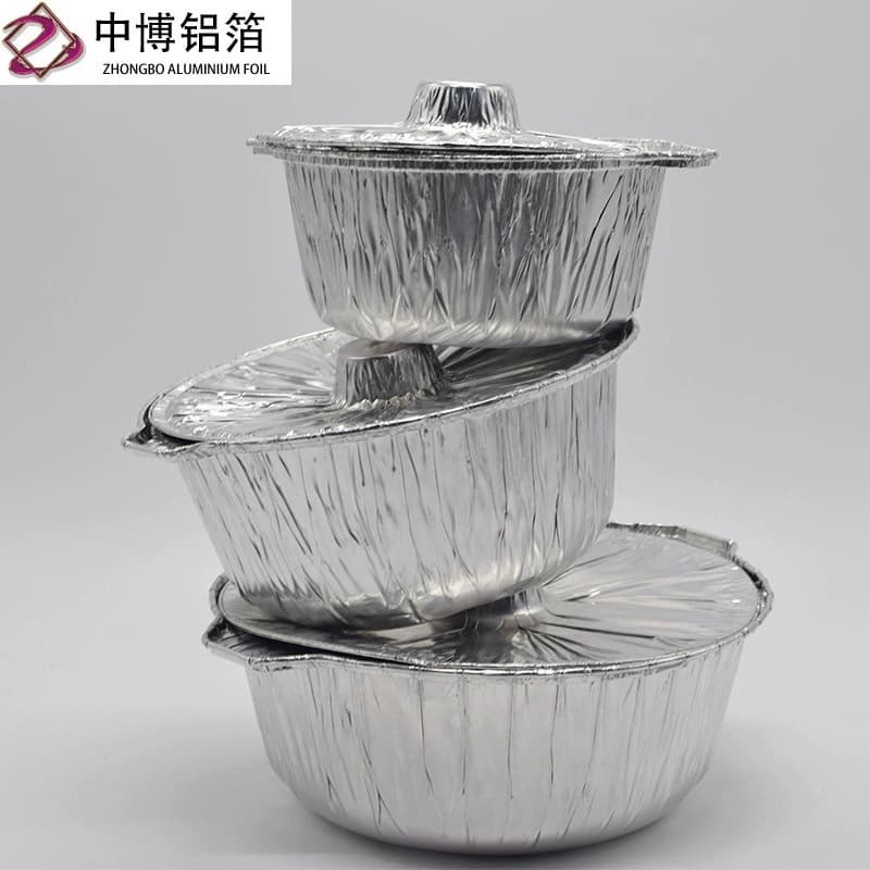 Disposable Aluminum Foil Pot Large Capacity Round or Square Camping-Specific Foil Pot, Food-Grade Aluminum Pot for Home and Outdoor Use