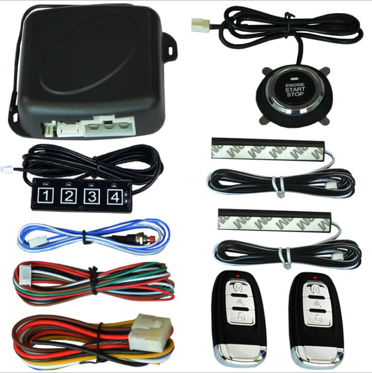 PKE keyless entry car modification one-click start remote control remote ignition system with password keyboard unlock