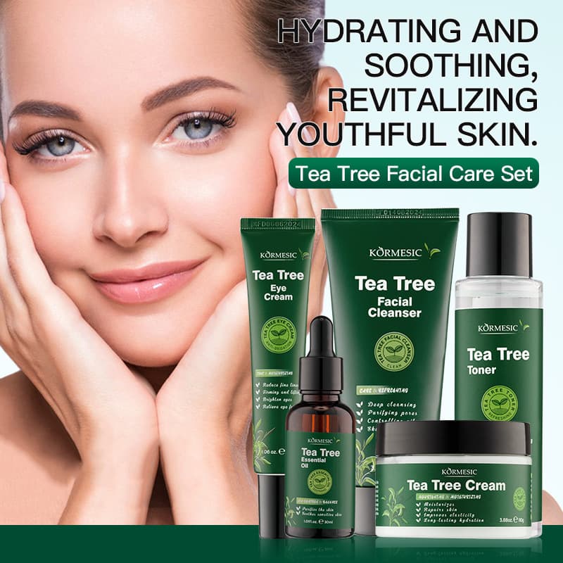 KORMESIC Tea Tree Skincare Set Moisturizing KISSMWAH Fivefold Vitamin C Essence Water