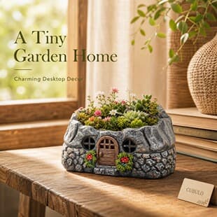 Hobbit House Silicone Mold Succulent Pot Candle Cup Storage Box DIY Plaster Cement Mold