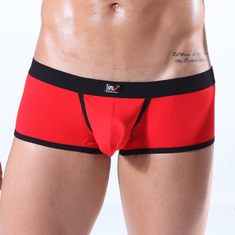 Factory Direct Genuine WJ Mesh Lycra Cotton Shaping Sexy Flat Briefs Comfortable Men's Underwear 2002PJ