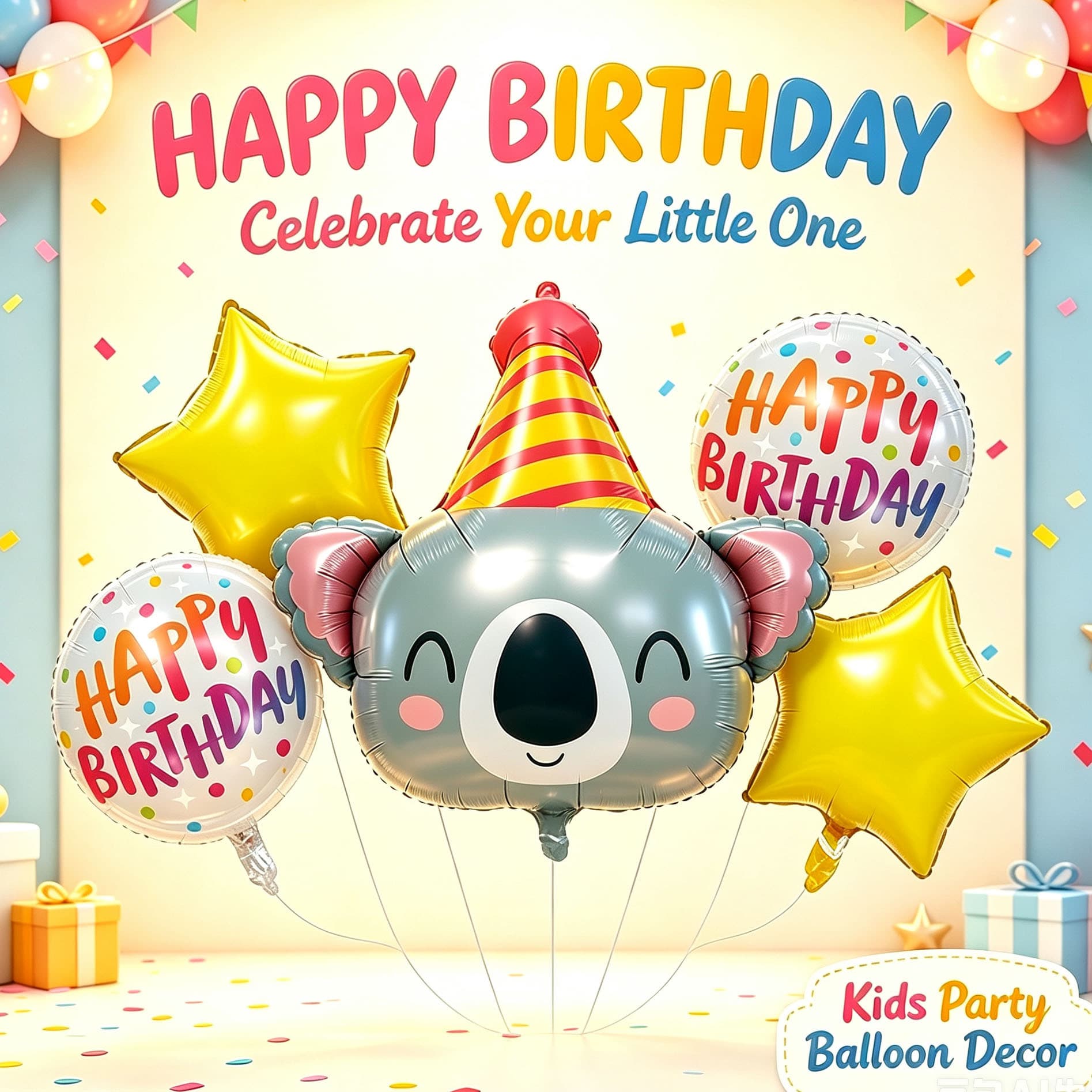 New Forest Animal Birthday Party Hats Koala Sloth Frog Balloon Set Birthday Theme Party Decoration