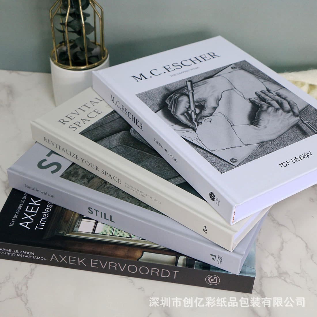 25 Black White Gray Model Room Decorative Ornaments English Book Colorful Illustration Decor Hotel Villa Model Room Set