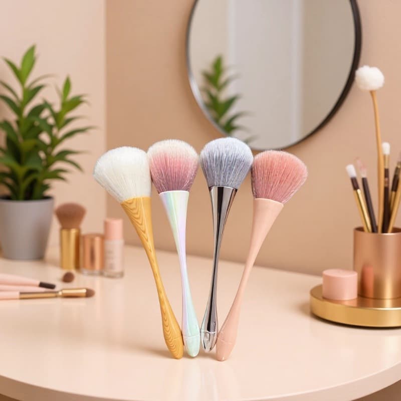 Cross-border nail art dust brush for slim waist, influencer brush, large brush, nail brush, blush brush, mermaid-style brush that doesn't absorb powder.