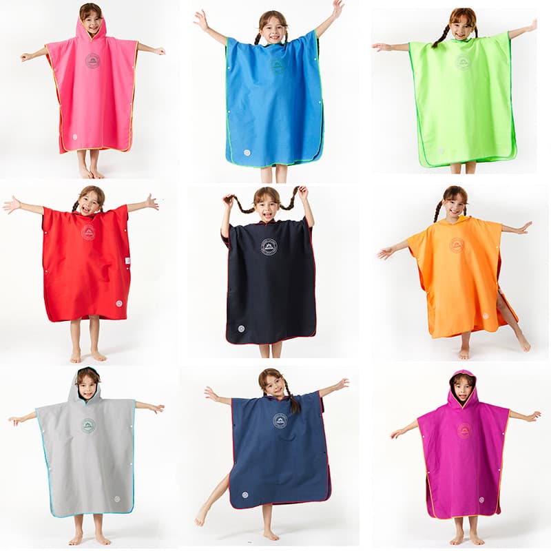 Children's Hooded Bath Towel Cape-Style Poncho Can Be Worn as a Bathrobe, Outdoor Beach Quick-Drying and Absorbent, Manufacturer in Stock