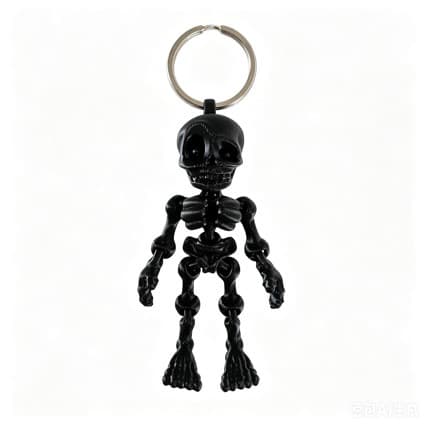 Cross-border hot selling Halloween holiday gift 3D printed skull keychain joint movable skeleton skeleton pendant