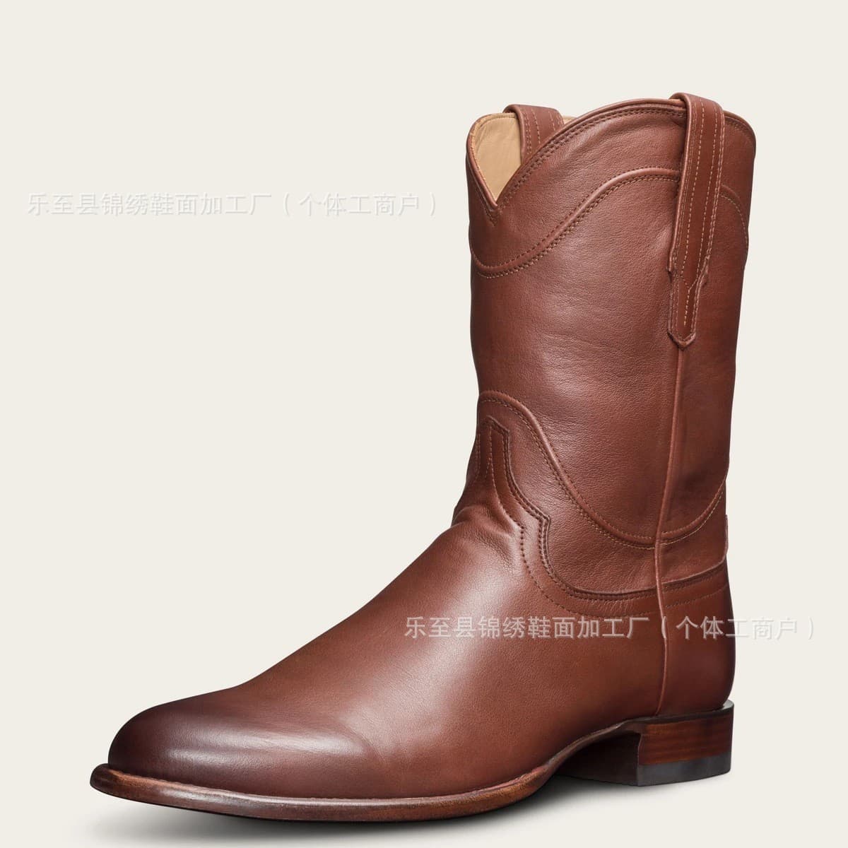 Factory direct sales of new men's shoes, 2020 autumn European and American style men's short boots, mid-calf style, low heel, men's boots, sizes 38-48.