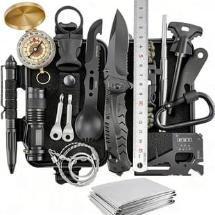 Outdoor Survival Equipment Wilderness Survival Box Tool Kit Set Adventure Travel Car Self-Rescue Emergency Car Tool